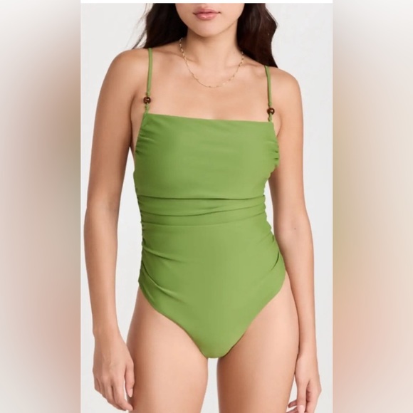 Veronica Beard Women's Cynzia Ruched One-Piece Swimsuit in Green sz M NWT 298$ - Picture 7 of 7